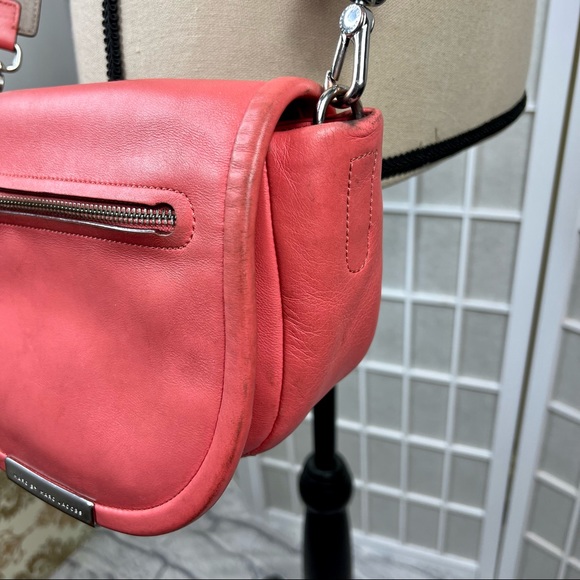 *MARC BY MARC JACOBS Luna Leather Saddle Crossbody Rose Bush Bag Purse - Picture 5 of 15